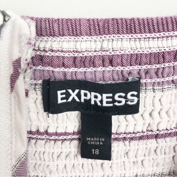 EXPRESS | Purple & White Striped Cut Out Midi Length Dress Women’s Size 18 - Picture 8 of 15